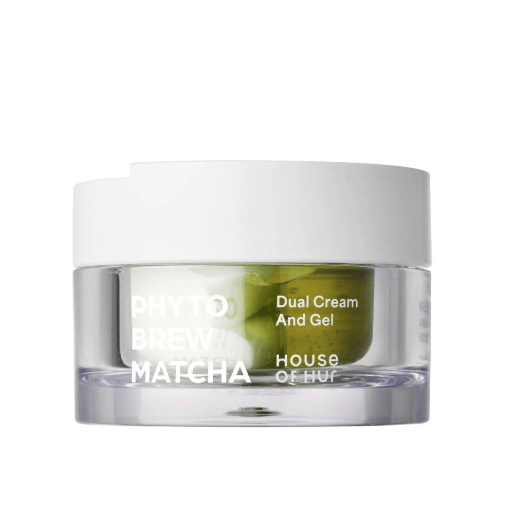 House of Hur Phyto Brew Matcha Dual Cream And Gel Gesichtscreme mit Doppelformel, die die Haut mit Feuchtigkeit versorgt und sowohl leichtes Gel als auch reichhaltige Creme in einem Produkt bietet