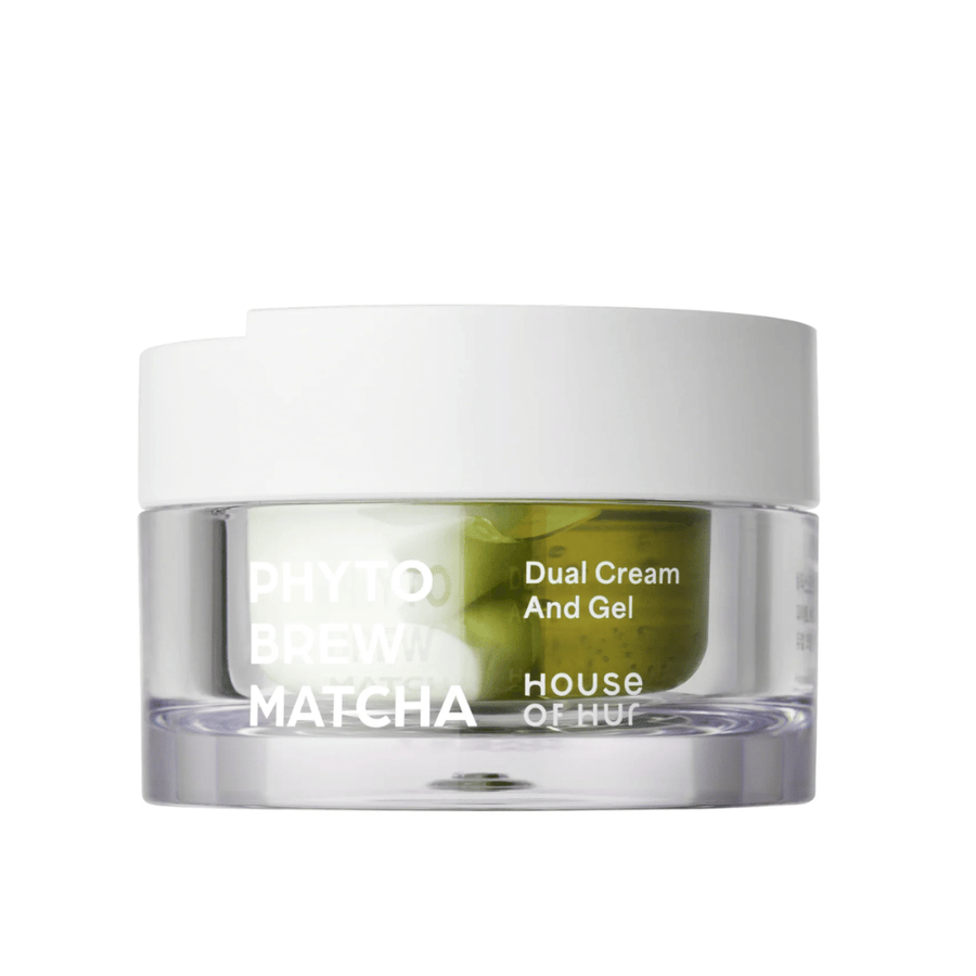 House of Hur Phyto Brew Matcha Dual Cream And Gel Gesichtscreme mit Doppelformel, die die Haut mit Feuchtigkeit versorgt und sowohl leichtes Gel als auch reichhaltige Creme in einem Produkt bietet