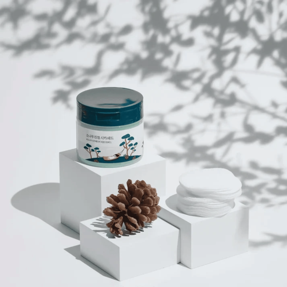 ROUND LAB Pine Calming Cica Pad – toner pads mit von Kiefer und Cica inspirierter Gestaltung
