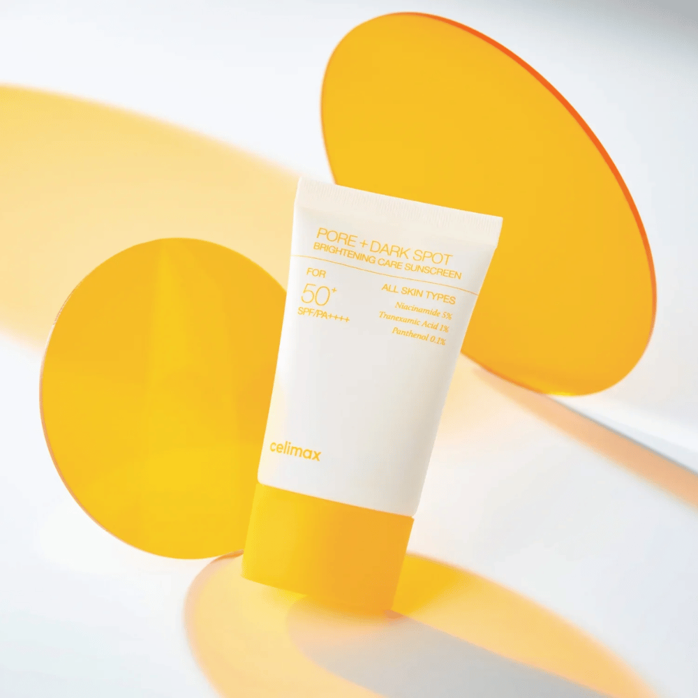 Celimax Pore+Dark Spot Brightening Care Sunscreen SPF50+ PA++++ mit Niacinamid 5% und Tranexamsäure 1% – aufhellende koreanische Sonnencreme gegen Pigmentflecken und große Poren