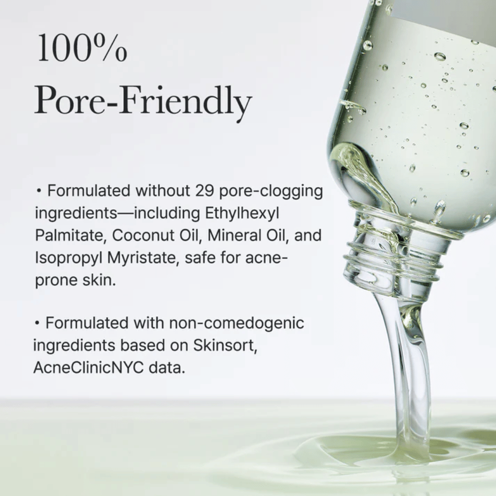 Nahaufnahme von Arencia Pore Melt Mochi Cleansing Oil, das ausgegossen wird, zeigt leichte Öltextur, die sich schnell emulgiert und Poren tiefenwirksam reinigt, ohne zu verstopfen.