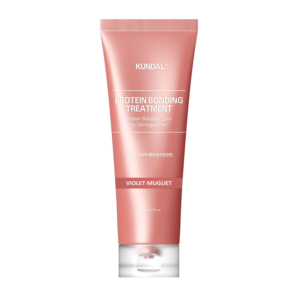 KUNDAL Protein Bonding Treatment Violet Muguet in rosa Tube, 250 ml, für geschädigtes Haar.