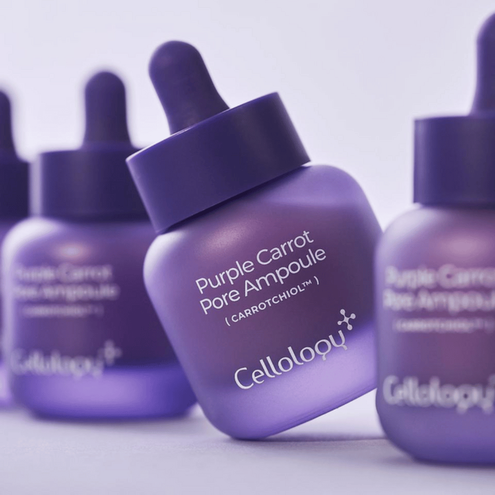 Cellology Purple Carrot Pore Ampoule – koreanische Hautpflegeampulle mit Carrotchiol für Poren und ungleichmäßige Hautstruktur.