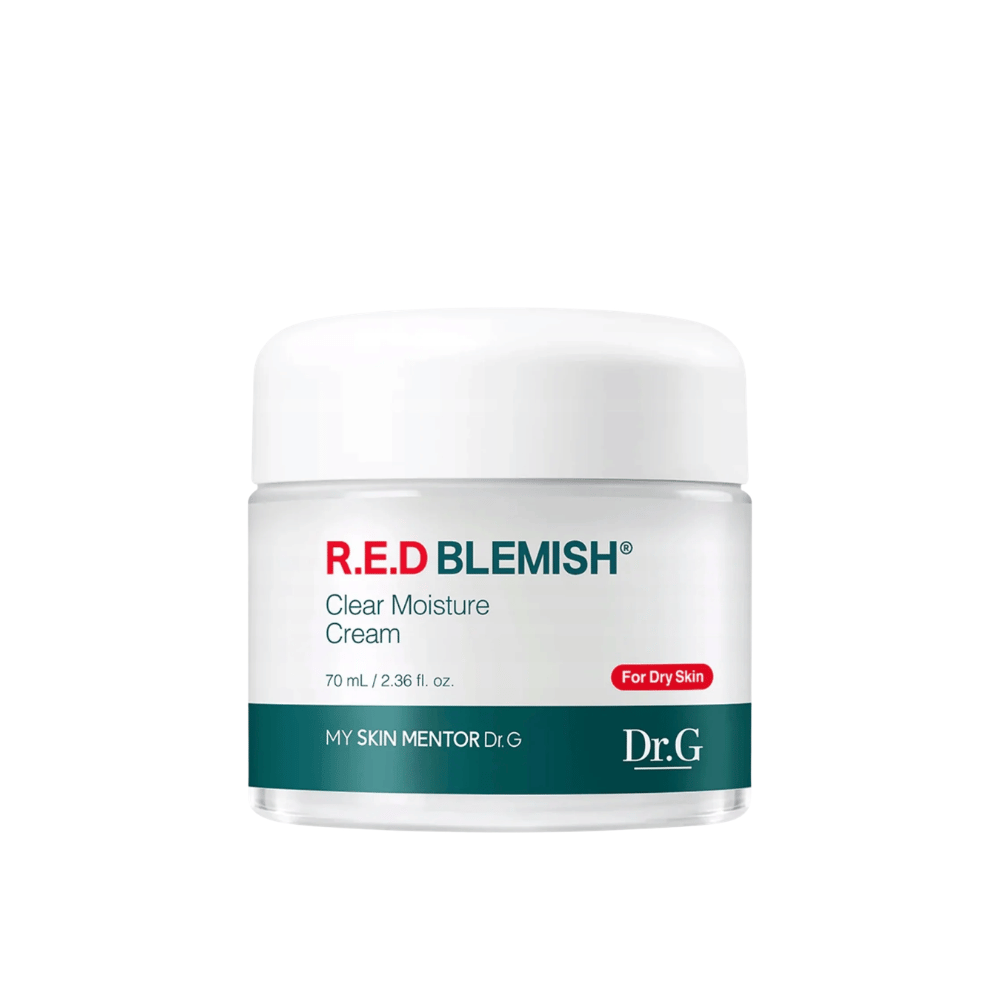 Dr.G R.E.D Blemish Clear Moisture Cream – feuchtigkeitsspendende Gesichtscreme im 70-ml-Tiegel.