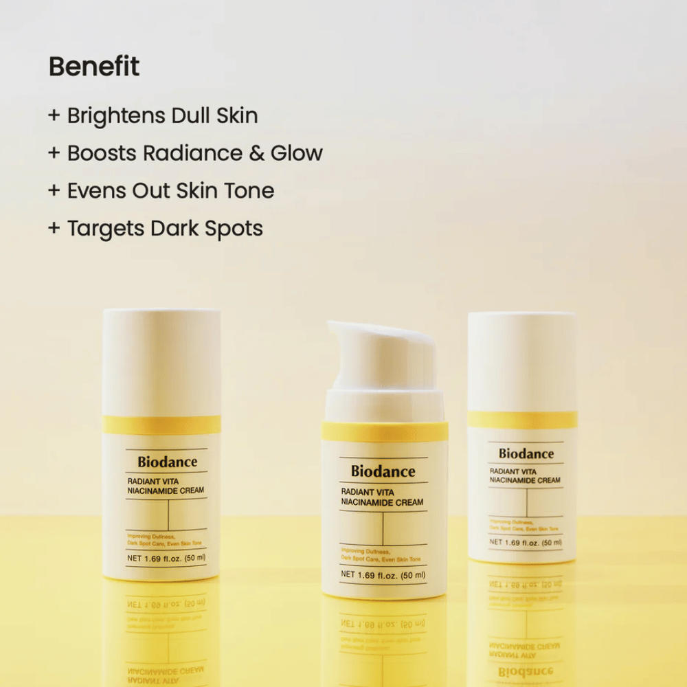 Biodance Radiant Vita Niacinamide Cream Trio – Gesichtscreme für Strahlkraft und Pigmentierung