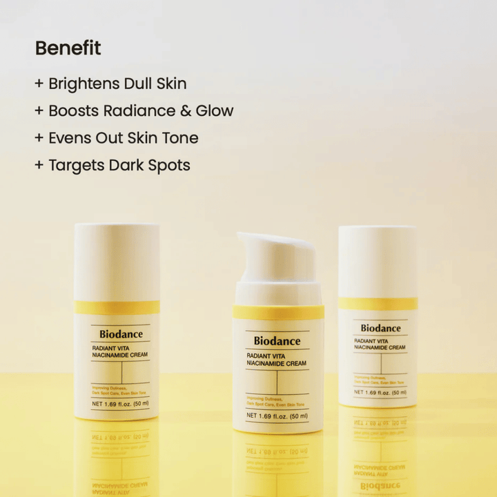 Biodance Radiant Vita Niacinamide Cream Trio – Gesichtscreme für Strahlkraft und Pigmentierung