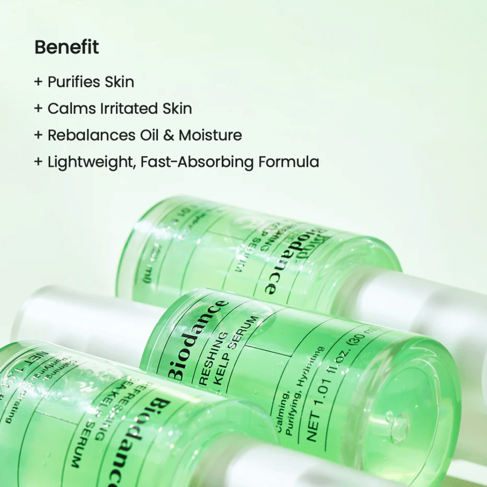 Biodance Refreshing Sea Kelp Serum – leichtes Gesichtsserum, das beruhigt, reinigt und fettige sowie Mischhaut ausgleicht.
