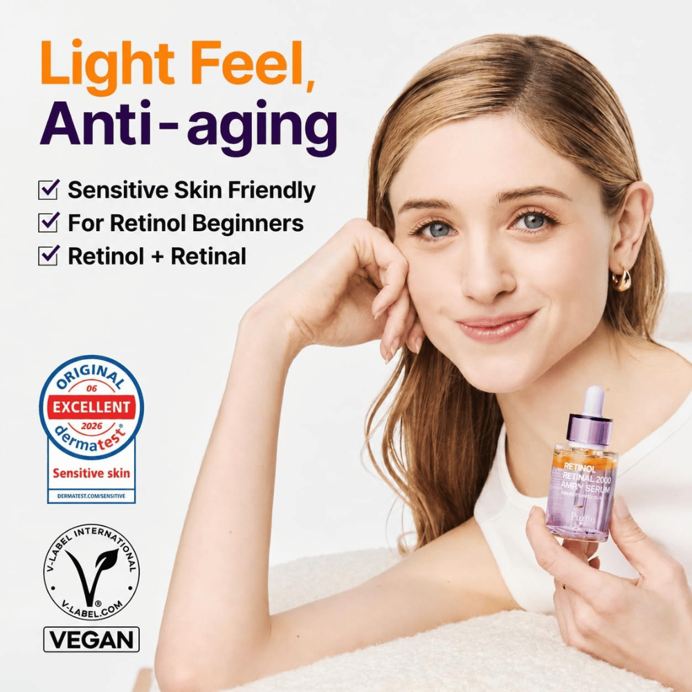 PURITO SEOUL Retinol Retinal 2000 NAD+ Serum – veganes Retinoid-Serum für Anti-Aging, empfindliche Haut und Retinol-Anfänger.