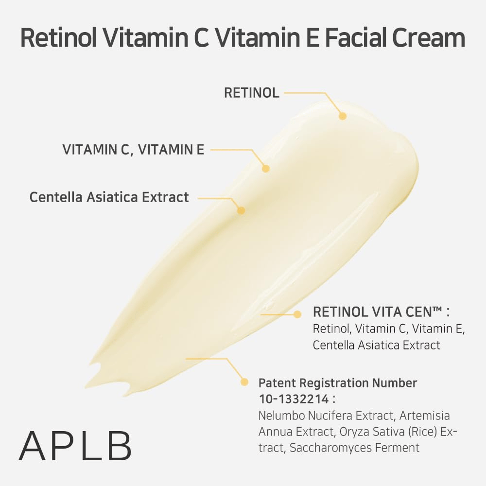 APLB Retinol Vitamin C Vitamin E Facial Cream mit Retinol, Vitamin C, Vitamin E und Centella
