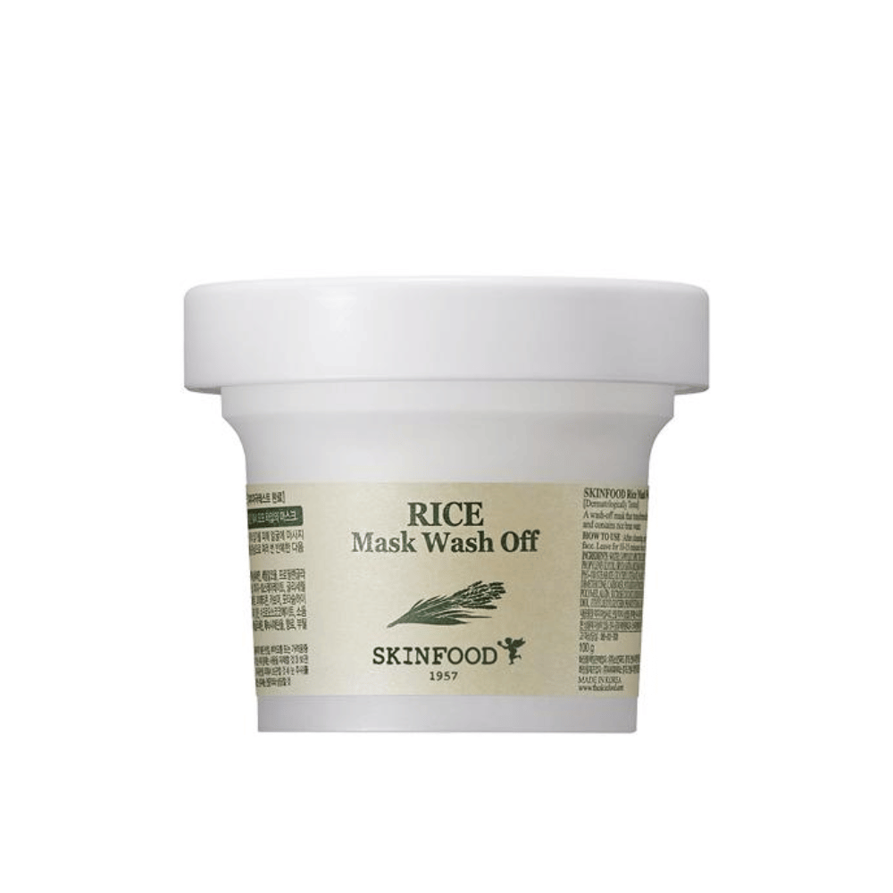SKINFOOD's Rice Mask Wash Off 120g ist eine Hautcreme, die mit Reis hergestellt wird.