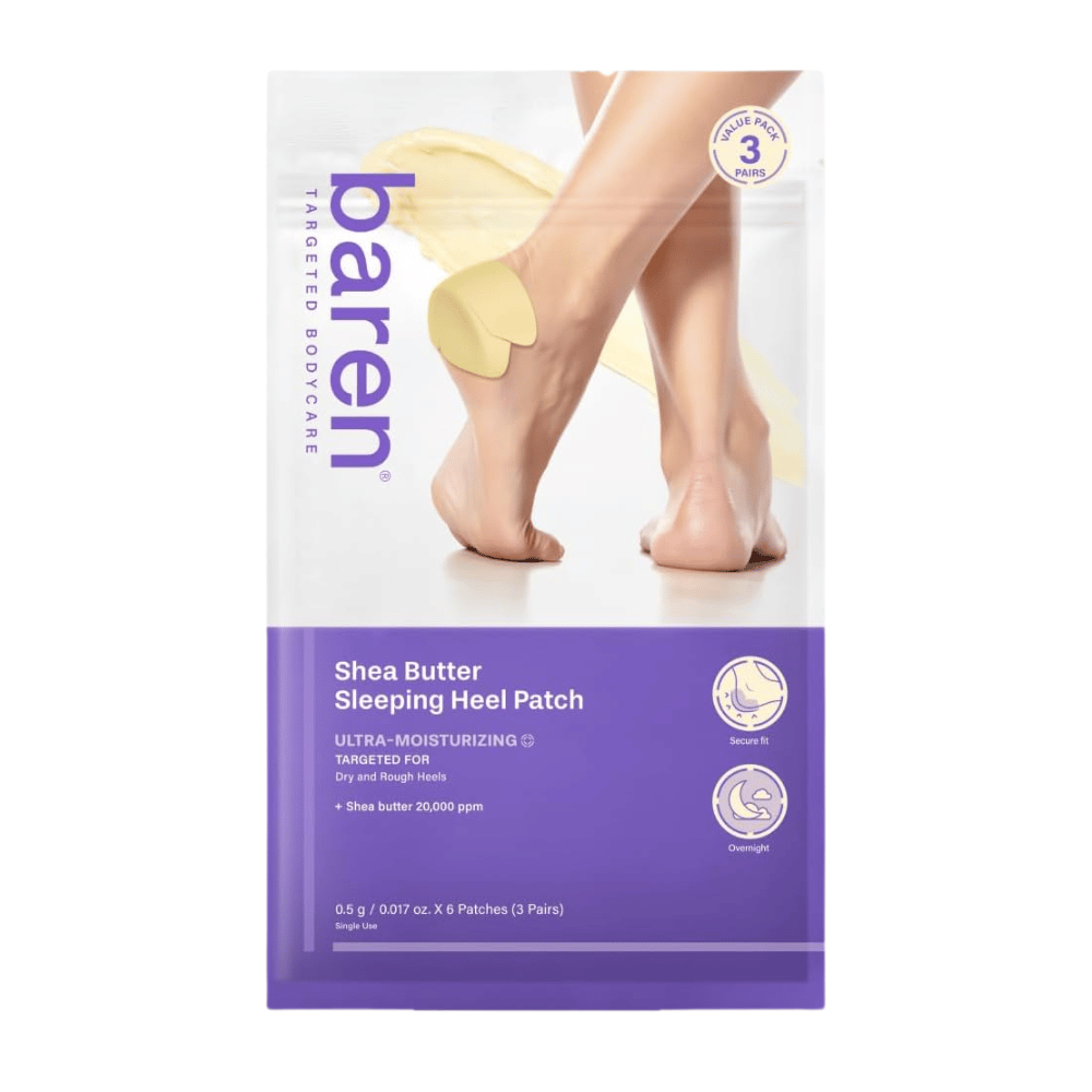 BAREN Shea Butter Sleeping Heel Patch – Packung mit 6 Patches für trockene und raue Fersen