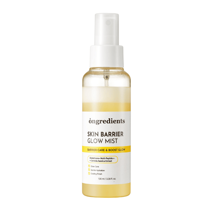 Ongredients Skin Barrier Glow Mist Gesichtsspray mit Dual-Layer-Formel, die die Haut mit Feuchtigkeit versorgt, die Hautbarriere stärkt und einen natürlichen Glow verleiht.
