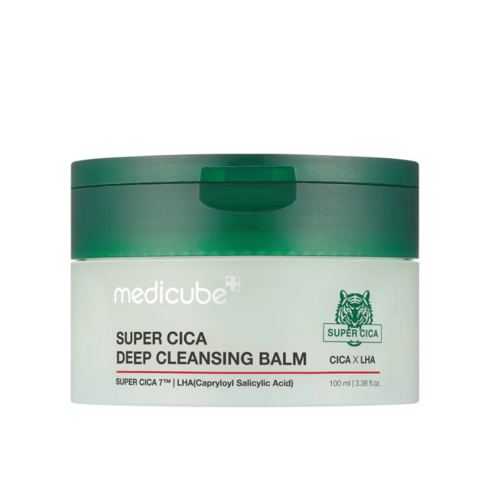 Medicube Super Cica Deep Cleansing Balm ist ein Reinigungsbalsam, der die Poren tief reinigt und Make-up sowie Unreinheiten entfernt. Er ist mit Super Cica und LHA angereichert, um die Haut zu beruhigen und auszugleichen, während er die Haut frisch und mit Feuchtigkeit versorgt hinterlässt.