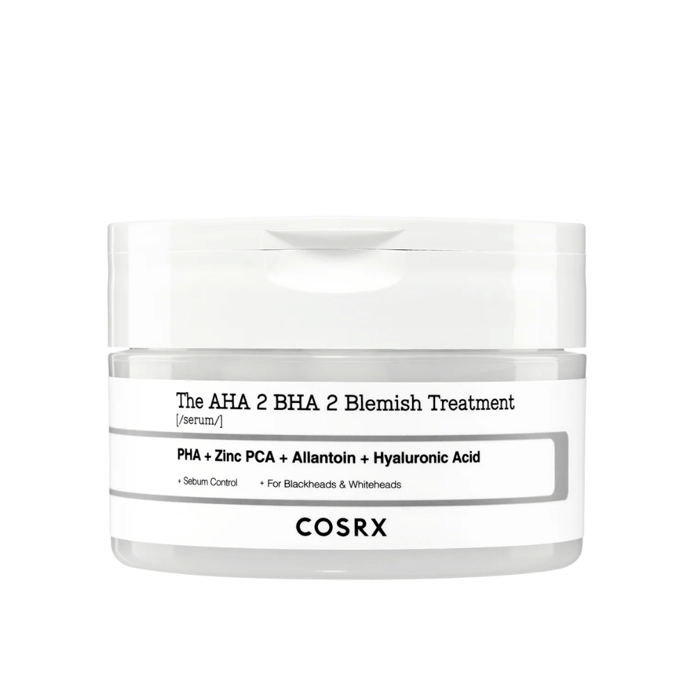 COSRX AHA 2 BHA 2 Blemish Treatment, ein Serum mit PHA, Zink PCA, Allantoin und Hyaluronsäure. Entwickelt, um die Talgproduktion zu kontrollieren und Mitesser sowie weiße Mitesser zu bekämpfen. Perfekt, um die Hautklarheit zu verbessern.