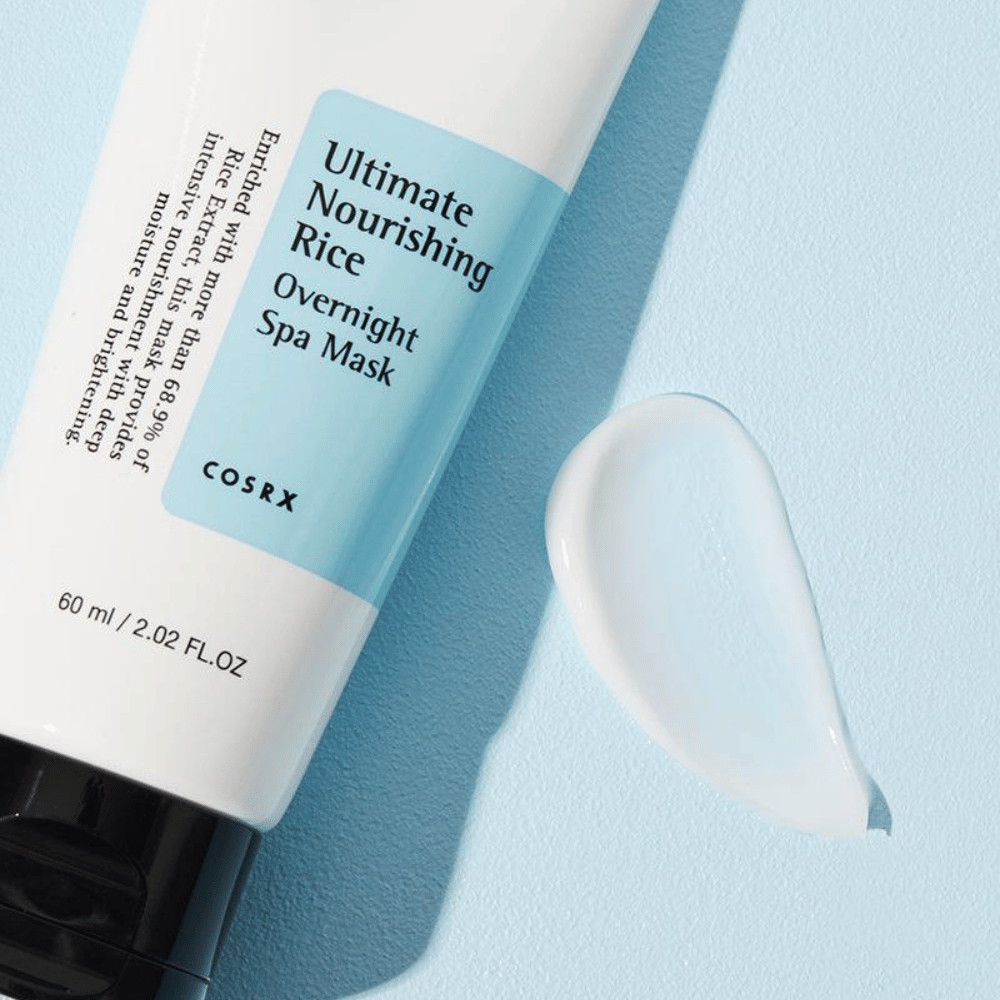 COSRX Rice Overnight Spa Mask cremige Textur mit Reisextrakt, die über Nacht für Glow und weiche Haut sorgt