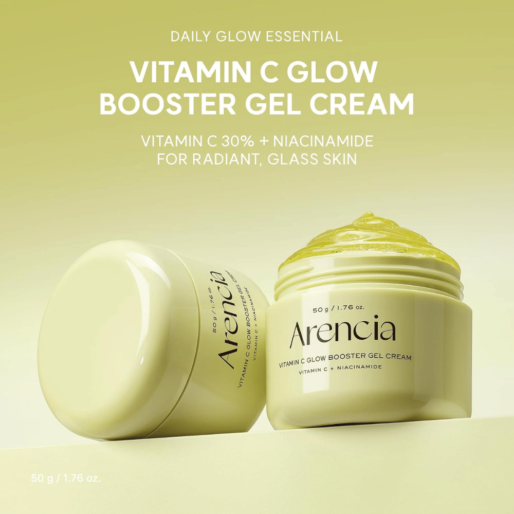 Arencia Vitamin C Glow Booster Gel Cream 50 g – Gelcreme mit Vitamin C und Niacinamid für strahlende Haut