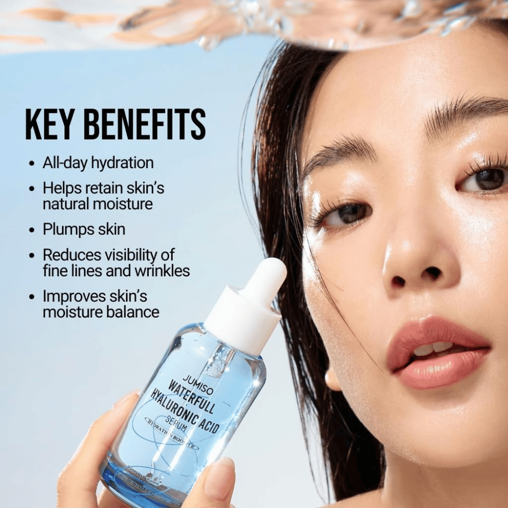 Jumiso Waterfull Hyaluronic Acid Serum 50 ml – intensiv feuchtigkeitsspendendes Hyaluronsäure-Serum, das die Haut aufpolstert und die Sichtbarkeit feiner Linien reduziert