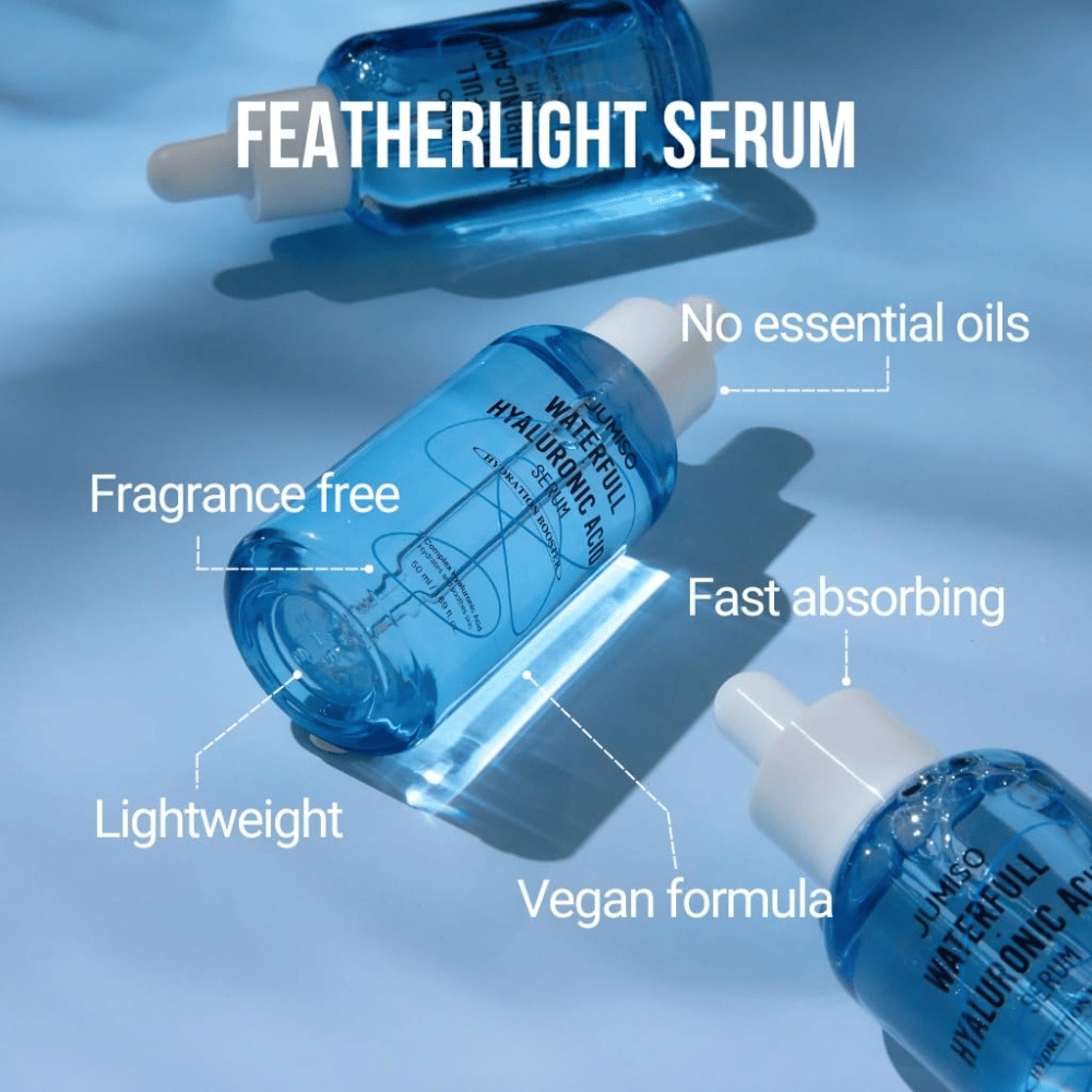 Jumiso Waterfull Hyaluronic Acid Serum – leichtes Hyaluronsäure-Serum ohne Parfüm und ätherische Öle, schnell absorbierendes und veganes Feuchtigkeitsserum für alle Hauttypen