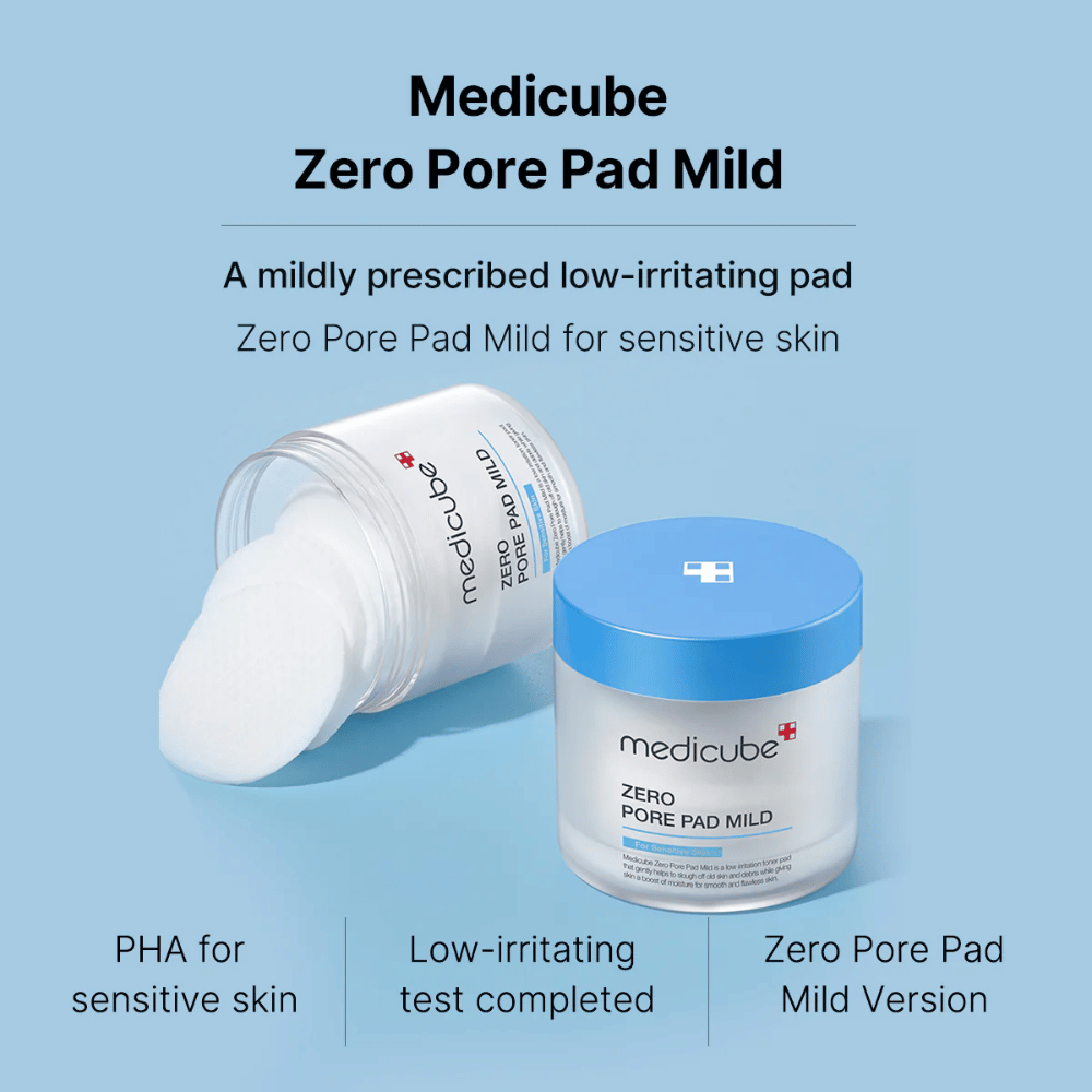 Medicube Zero Pore Pad Mild ist speziell für empfindliche Haut entwickelt. Diese Pads enthalten PHA, das sanft zur Haut ist, und wurden getestet, um Irritationen zu minimieren. Perfekt für den täglichen Gebrauch, um die Haut zu reinigen und mit Feuchtigkeit zu versorgen.