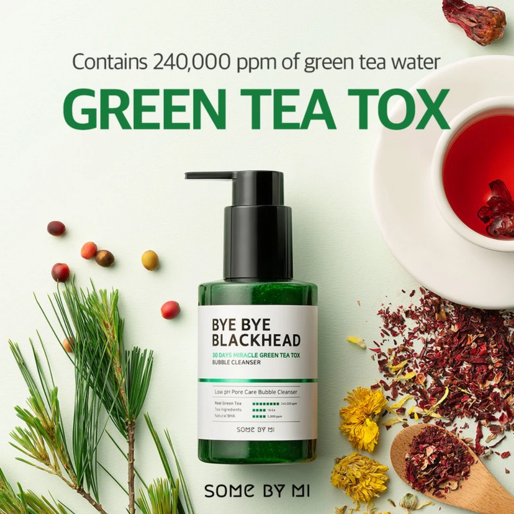 SOME BY MI Bye Bye Blackhead 30 Days Miracle Green Tea Tox Bubble Cleanser 120g Hautreinigung.