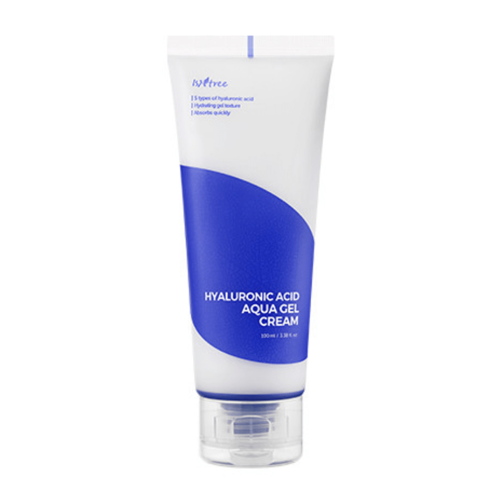 Eine Tube Hyaluronic Acid Aqua Gel Cream 100ml von Isntree zur Feuchtigkeitsversorgung im Gesicht.